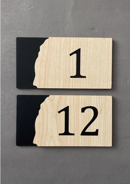 Meşe Serisi 1-12 Arası 12 Adet Mdf Kapı Numarası indirimleri