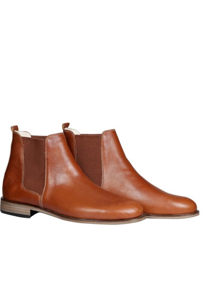 Erkek Kahverengi Chelsea Bot %100 El Yapımı ve Deri