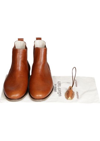 Erkek Kahverengi Chelsea Bot %100 El Yapımı ve Deri indirimleri