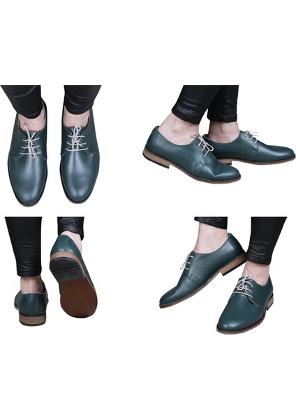 Bayan Yeşil Kundura %100 El Yapımı ve Deri Ayakkabı