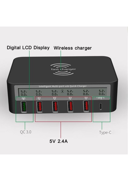 Birden Çok Cihaz Için Şarj Istasyonu 5 USB Bağlantı Noktaları Hızlı Şarj(Yurt Dışından) modelleri