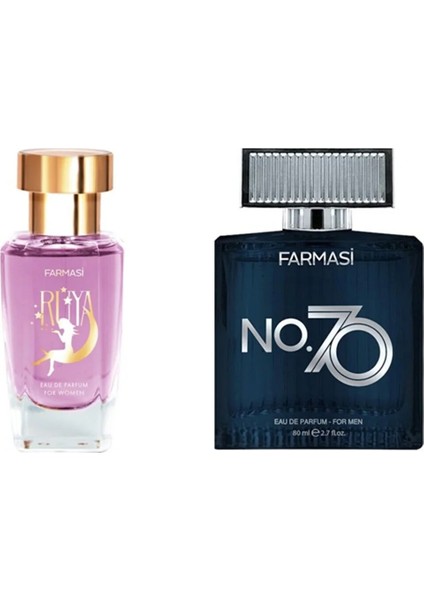 Rüya Kadın Parfümü 50 ml ve No 70 Erkek Parfümü 80 ml
