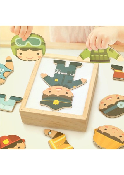 Montessori Ahşap Oyuncak Yapboz Bulmaca Çocuk Giyim Oyuncak (Yurt Dışından)