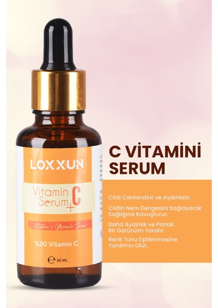 C Vitamini Serum +  Serum + Beyazlatıcı Krem + Leke Kremi Seti