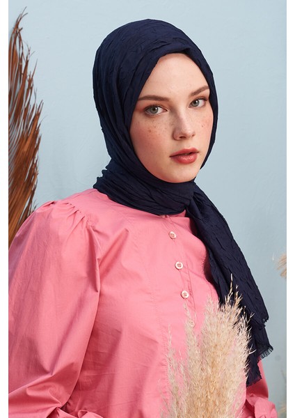 Bambu Kraş Şal - Lacivert