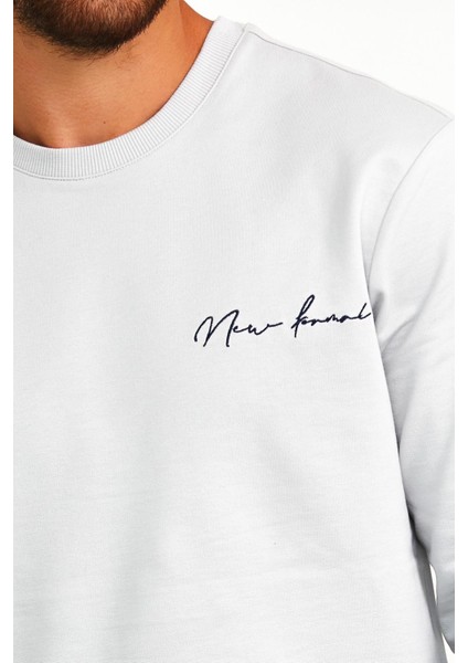 Erkek Basic Bisiklet Yaka Günlük Spor Sweatshirt Gri indirimleri