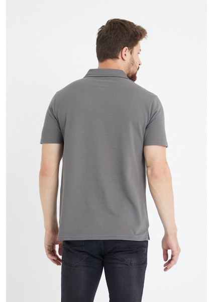 Erkek Basic Polo Yaka Tişört (Regular Fit) Antrasit