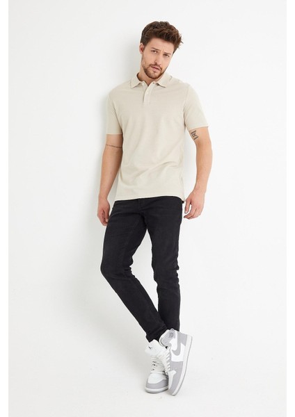 Erkek Basic Polo Yaka Tişört (Regular Fit) Bej indirimleri