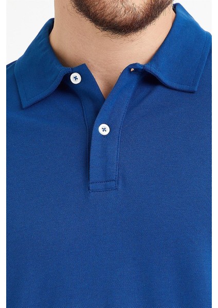 Erkek Basic Polo Yaka Tişört (Regular Fit) Indigo modelleri