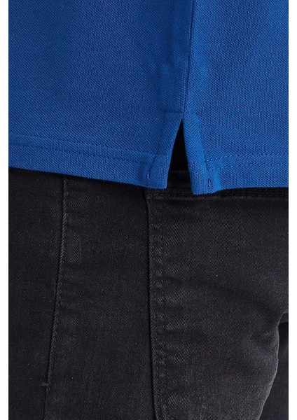 Erkek Basic Polo Yaka Tişört (Regular Fit) Indigo fırsatları