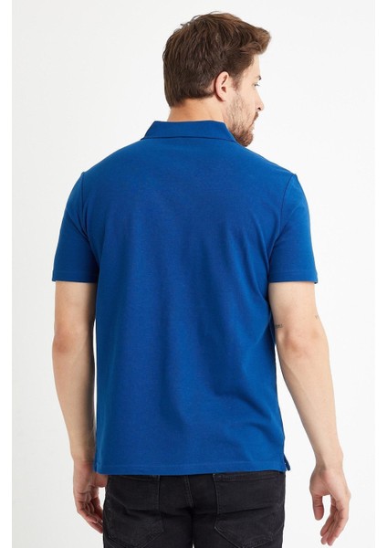 Erkek Basic Polo Yaka Tişört (Regular Fit) Indigo indirimleri