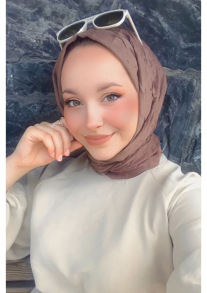 Feride Uludağ Bambu Kraş Şal - Tozlu Kahve