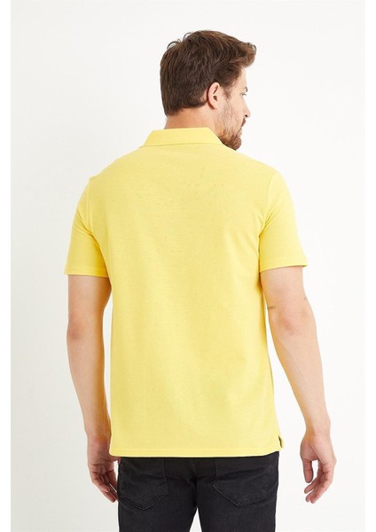 Erkek Basic Polo Yaka Tişört (Regular Fit) Sarı fırsatları