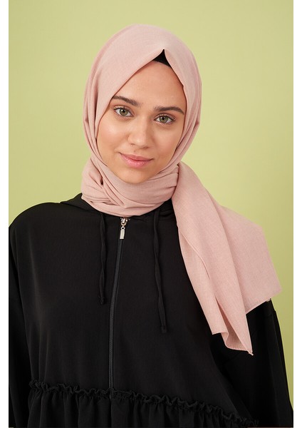 Taşlanmış Pamuk Şal - Pudra