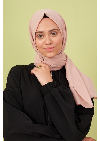 Taşlanmış Pamuk Şal - Pudra modelleri