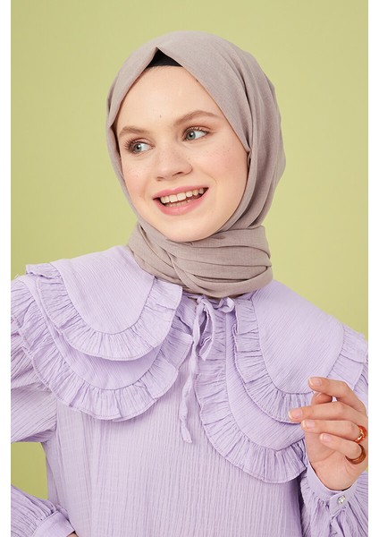 Taşlanmış Pamuk Şal - Vizon