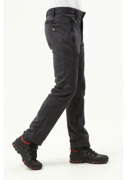 Ghassy Co.erkek Içi Polarlı Tactical Outdoor Su Geçirmez Koyu Gri Softshell Pantolon