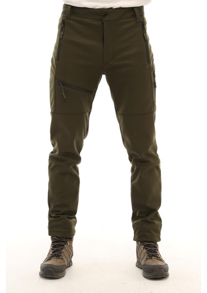 Ghassy Co.erkek Içi Polarlı Tactical Outdoor Su Geçirmez Koyu Gri Softshell Pantolon