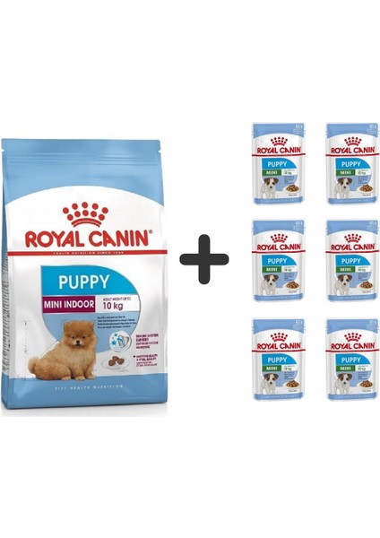 Mini Indoor Puppy Köpek Maması 1,5 kg + 6 Adet Yaş Mama