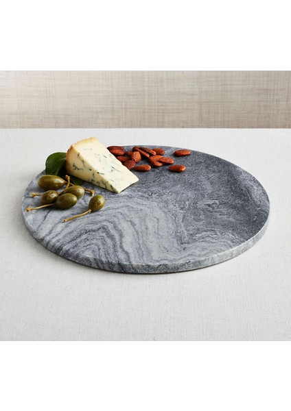 Lux & Marble Gray Moon - Yuvarlak Gri Mermer Sunumluk modelleri