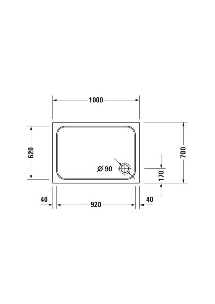 Duş Teknesi D-Code Flat 35 Mm 100X70 ve Sifon 50'lik Yandan Çıkış