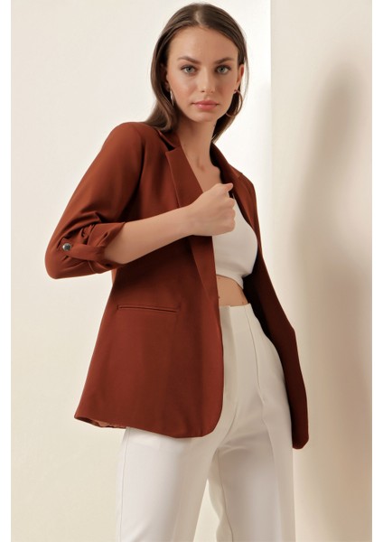 0672 Blazer Ceket - Kahverengi modelleri