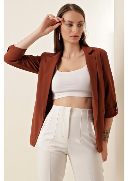 0672 Blazer Ceket - Kahverengi fırsatları
