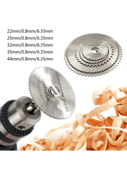 Metal 6 Parça Mini Matkap Ucu Ahşap Kesme Yuvarlak Çelik Bıçak Disk Testere Seti Kiti