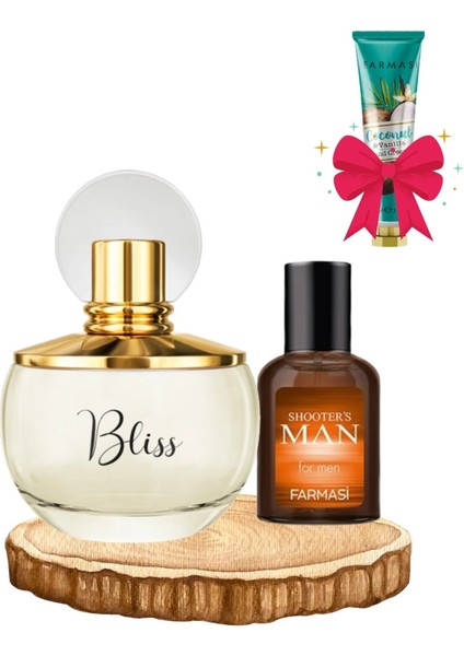 Bliss Kadın Edp Parfümü 70 ml + Shooters Man 50 ml + El Kremi