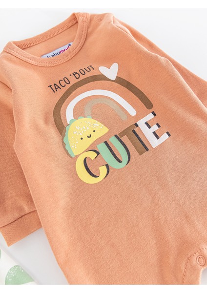 Figürlü Uzun Kollu 2'li Kız Bebek Tulum Takım