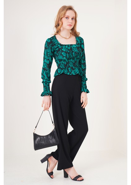 6543 Örme Pantolon - Siyah