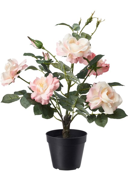Yapay Bitki, Pembe Gül, 12 Cm, Fejka