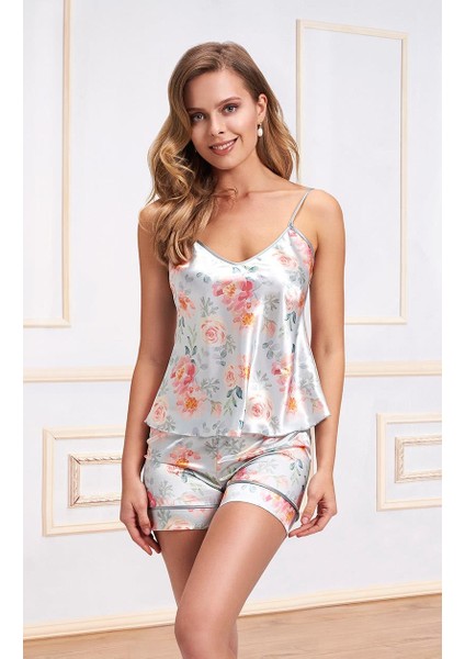 Freshness 5554 Bayan Şortlu Saten Takım
