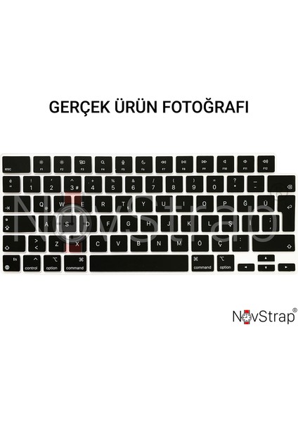 Novstrap Apple Macbook Pro 2023 14 Inç M2 A2779 Uyumlu Türkçe Q Klavye Siyah Klavye Koruyucu Kılıf