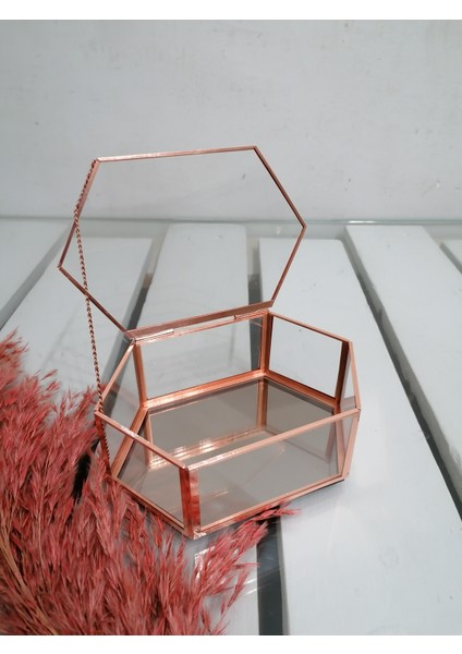 15X10X5 cm Lık Bronz Ayna Tabanlı Takı Kutusu
