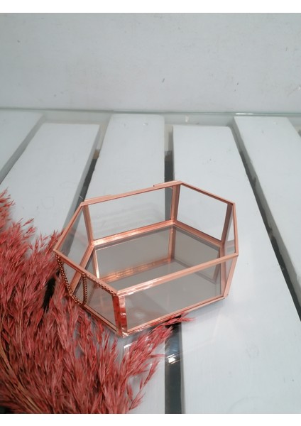 15X10X5 cm Lık Bronz Ayna Tabanlı Takı Kutusu