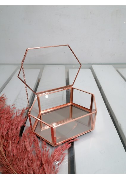 15X10X5 cm Lık Bronz Ayna Tabanlı Takı Kutusu