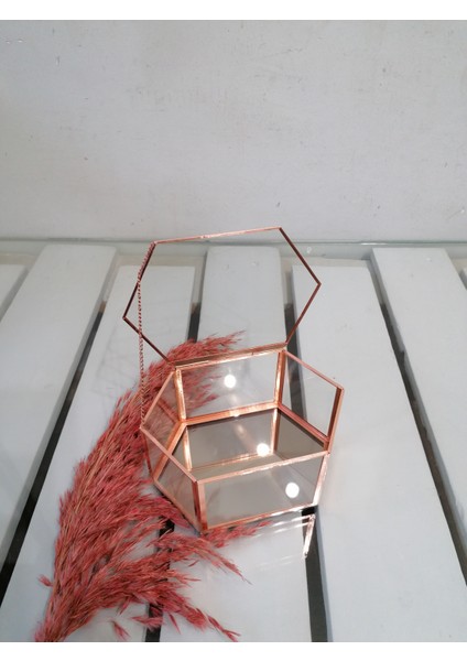 15X10X7CM Lıkbronz Ayna Tabanlı Takı Kutusu
