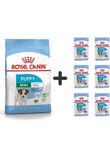 Mini Puppy Yavru Köpek Maması 4 kg + 6 Adet Yaş Mama