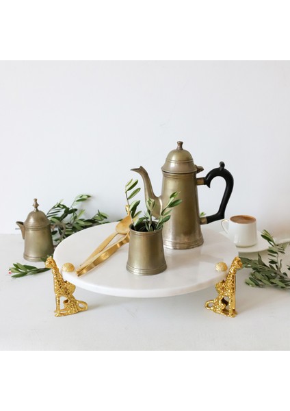 Mermer Beyaz 30 cm Altın Çita Ayaklı Sunum Tabağı modelleri