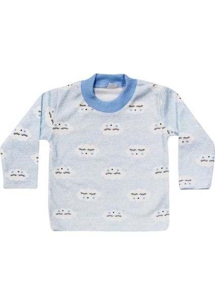 Erkek Bebek Bulut Desenli Alt Üst Mavi 2'li Pijama Takım fiyatları