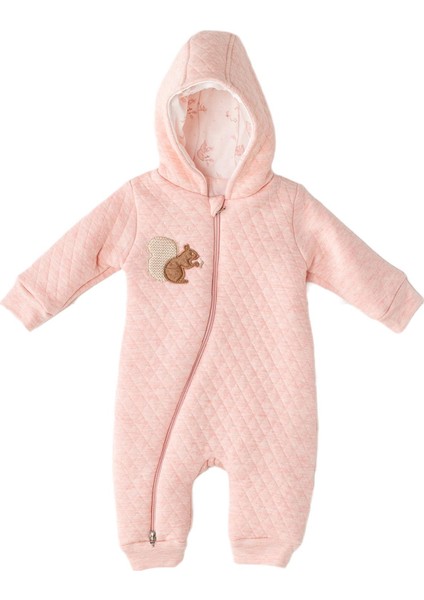 Kız Bebek Sincap Kabatmalı Pembe Kozmonot Tulum AC23324