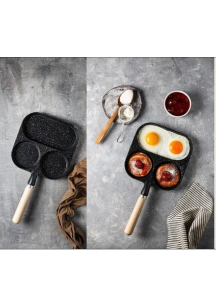 Cookcase 3 Bölmeli Omlet & Pankek & Sosis Tavası