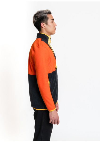 Full-Zip Fleece 01 - Orange/dark Grey Erkek Polar