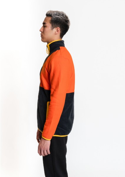 Full-Zip Fleece 01 - Orange/dark Grey Erkek Polar