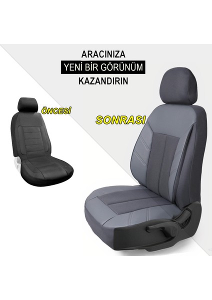 Renault 12 Deri Detaylı Özel Tasarım Oto Koltuk Kılıfı Seti Mevo G