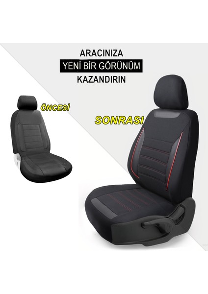 Z&C MAXTECH Renault Clio 4 Deri Detaylı Özel Tasarım Oto Koltuk Kılıfı Seti Smart K