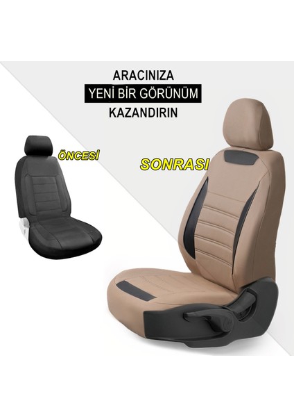 Honda Civic Fc5 Deri Detaylı Özel Tasarım Oto Koltuk Kılıfı Seti Smart B