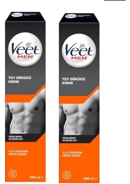 Veet Men Tüy Dökücü Krem 200 ml Erkeklere Özel - 2 Adet