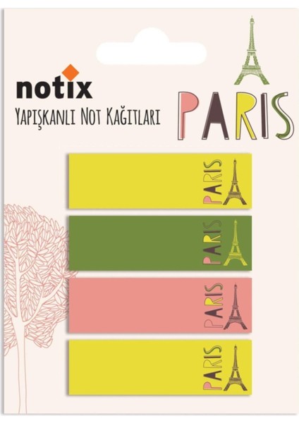 Paris Renkli Ayraç 25 Yaprak 4 * 15 * 50